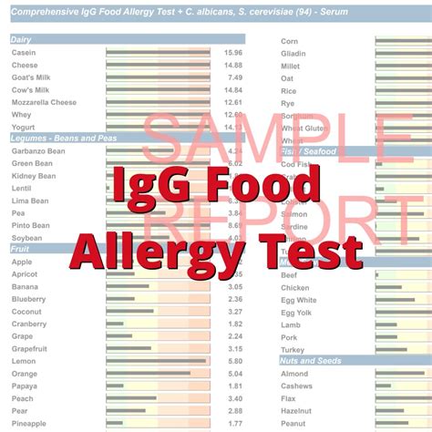 Food Allergy and Food Intolerance IgG Test by .